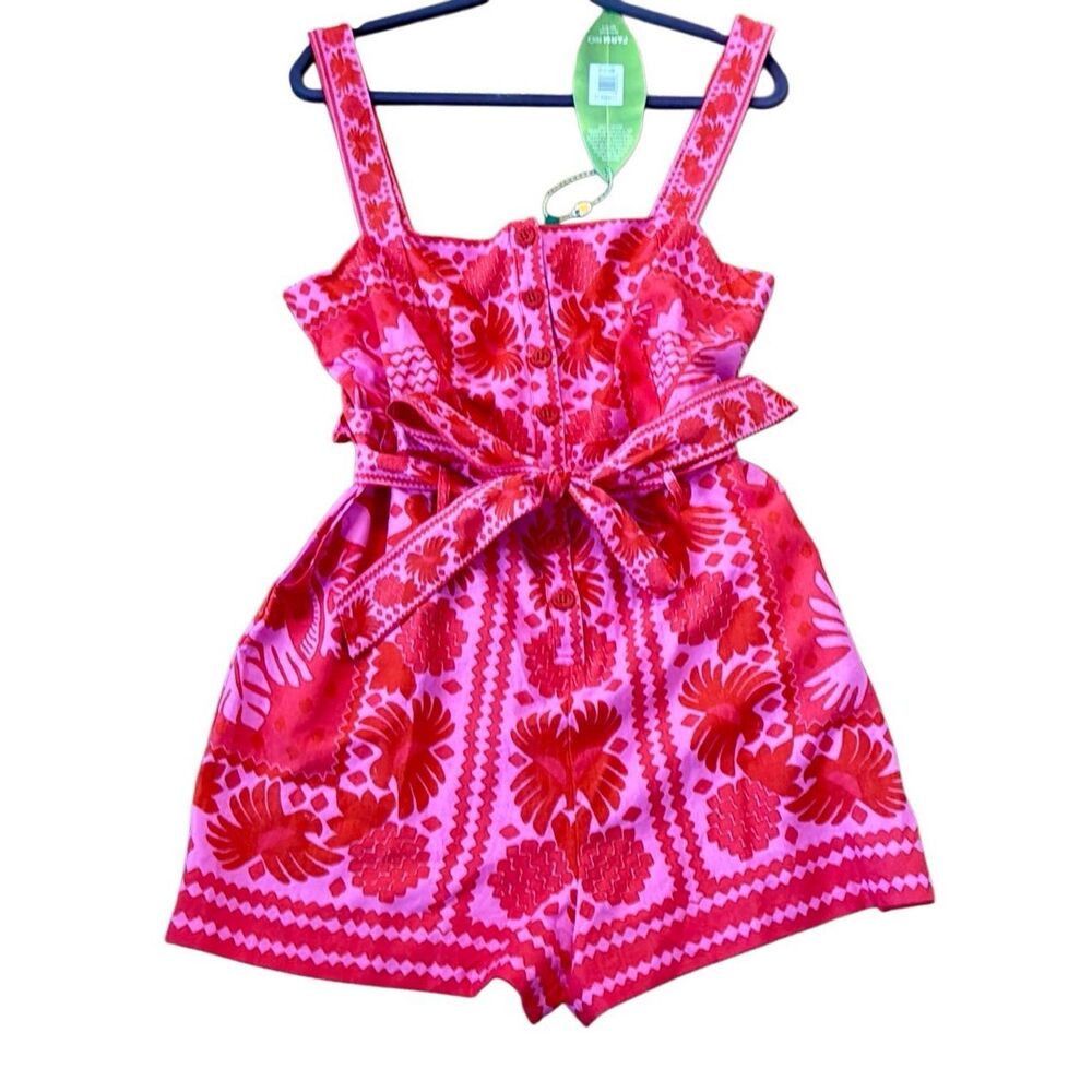 FARM Rio Red and Pink Floral Jumpsuit - Picture 3 of 14